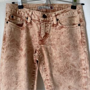 GJG Denim, peach acid wash skinny jeans, size 3, unworn.